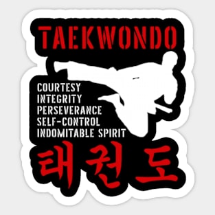 Taekwondo Tenets Martial Arts Sticker